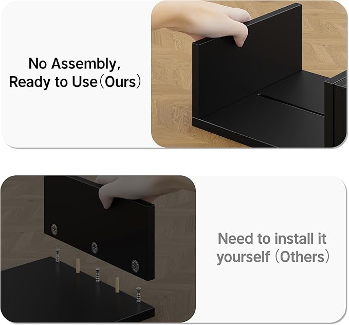 Dual Monitor Stand with USB Ports Wood Monitor Stand Riser with Drawer | Adjustable Desk Shelf,Desk Organizer for Computer,Laptop,Study&Office,No Assembly Required,Black - Image 6