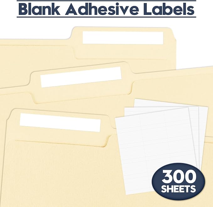 Manila File Folders, 150 Pack Bulk, Letter Size 8.5" x 11", 1/3 Cut Tabs in Assorted Positions, Includes Blank Labels, Sturdy Paper Stock for Office Business School Home Use,Manila - Image 5