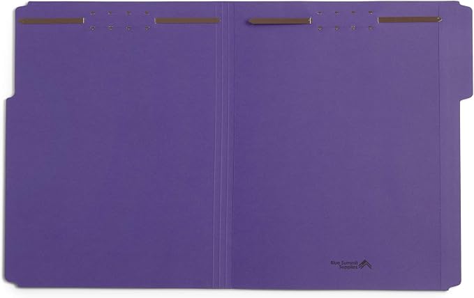 Blue Summit Supplies 50 Fastener File Folders, 1/3 Top Tab, Purple | Reinforced 1/3 top tab, letter size, 11pt, embedded fasteners, for medical files, reports, and office records - Image 5