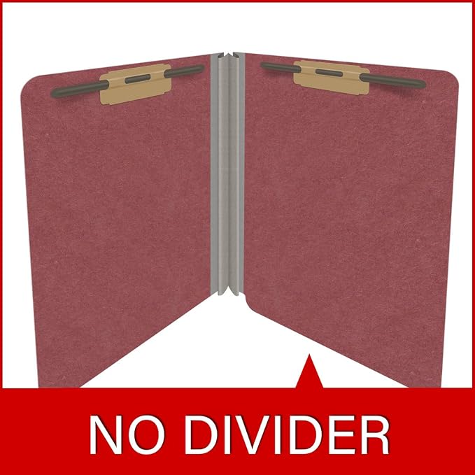 End Tab Pressboard Folders, Letter Size, 2" exp, Fasteners Pos #1 & #3, Dark Red (Box of 25) - Image 8