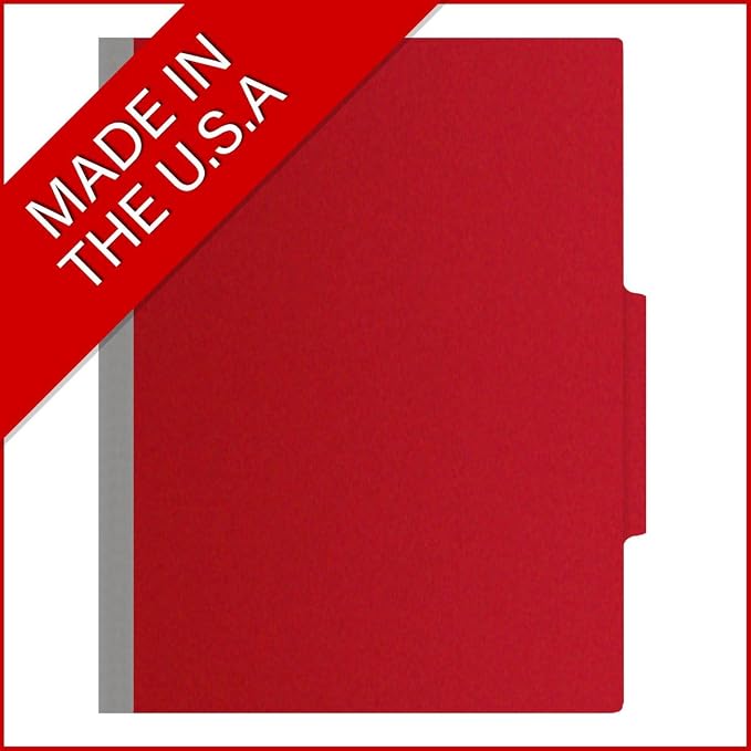 25 Pt. Pressboard Classification Folders, 2/5 Cut ROC Top Tab, Letter Size, 1 Divider, Deep Red (Box of 10) - Image 5