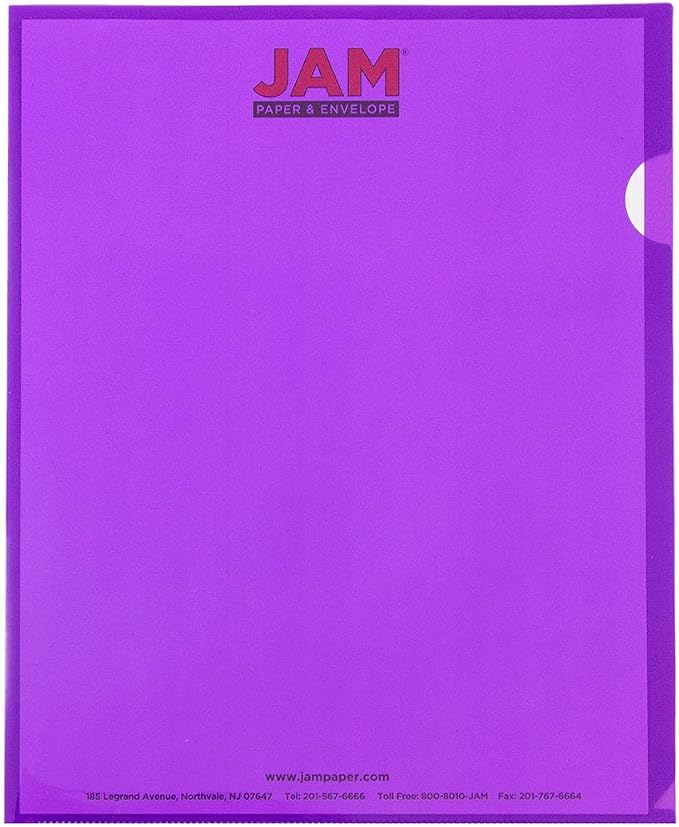 JAM PAPER Plastic Sleeves - Letter Size - 9 x 11 1/2 - Assorted Color Project Pockets - 12 Page Protectors/Pack - Image 6