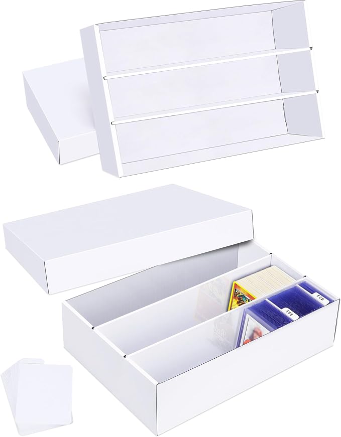 Trading Card Storage Box 2 Pack–2400 Count Cardboard Organizer with Dividers for MTG, TCG, Sports, Toploader, Commander - Image 7