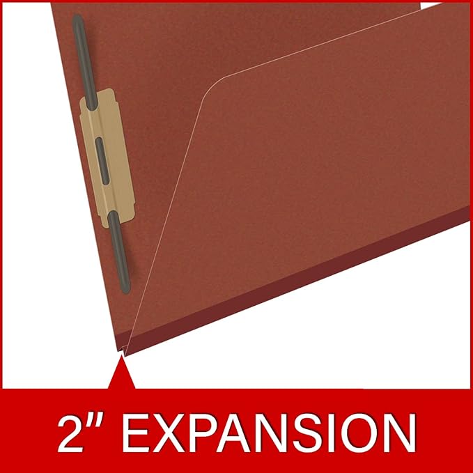 25 Pt. Pressboard Classification Folders, 2/5 Cut ROC Top Tab, Letter Size, No Dividers, Brick Red (Box of 25) - Image 7