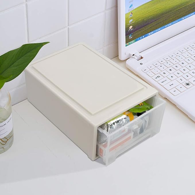 12 Quart Stacking Drawer, 1 Pack Stackable Desktop Drawer Plastic - Image 4