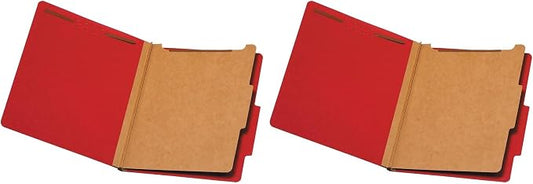Pendaflex® Classification Folders, Standard, 1 Divider, Embedded Fasteners, 2/5 Cut Tab, Bright Red, Letter, 10/BX (23731) (Pack of 2) by TOPSProducts