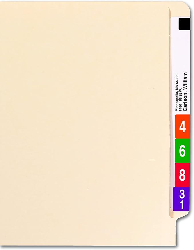 Smead 100% Recycled End Tab File Folder, Shelf-Master® Reinforced Straight-Cut Tab, Letter Size, Manila, 100 per Box (24160) - Image 3