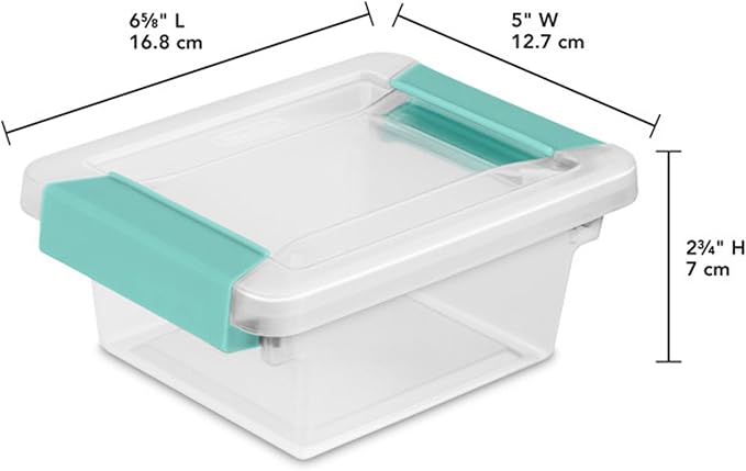 Sterilite Clip Box, Stackable Clear Plastic Bins- Mini, 12-Pack | Storage Containers with Latching Lids for Writing, Arts or Crafts Supplies - Home, Office, Classroom & Workshop Organization - Image 3