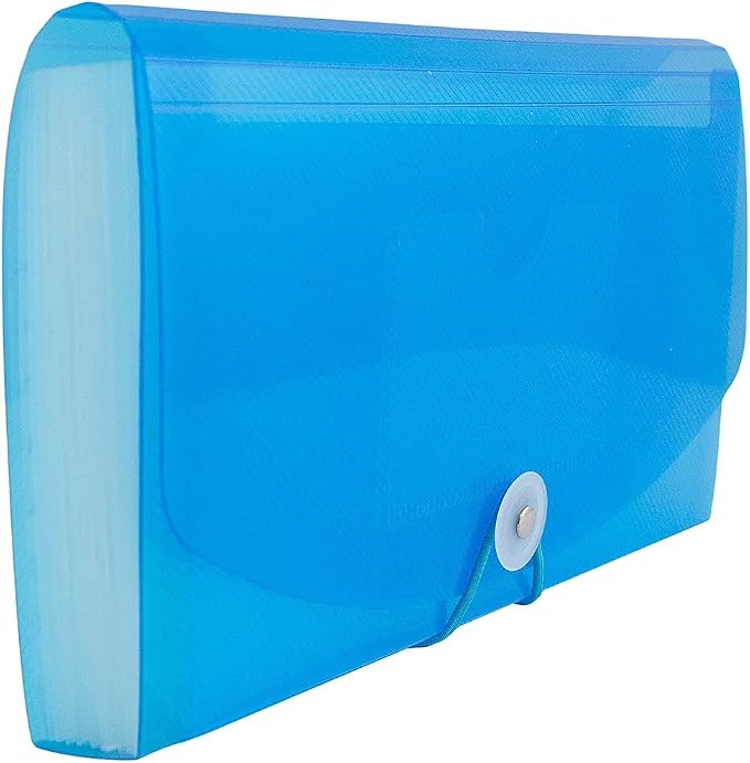 JAM PAPER Accordion Folders - 13 Pocket Plastic Expanding File - Check Size - 5 x 10 1/2 - Blue - Sold Individually - Image 2