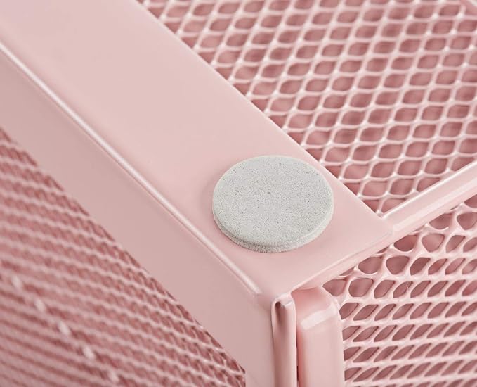 Annova Desk Organizer Wire Mesh 3 Tier Sliding Drawers Paper Sorter/Multifunctional/Premium Solid Construction for Letters, Documents, Mail, Files, Paper, Kids' Art Supplies (Light Pink) - Image 6