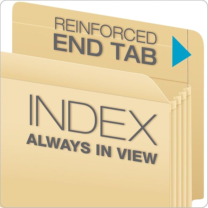 Pendaflex PFX12812 Manila Drop Front Shelf File Pockets, Straight Cut, Letter, Manila (Box of 25) - Image 6