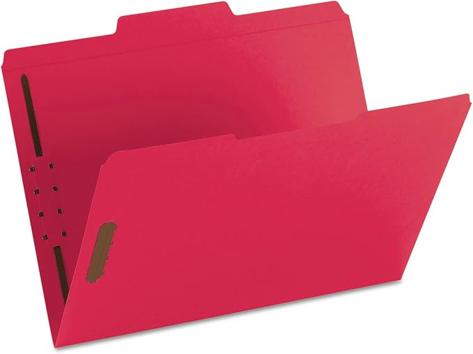 Pendaflex Fastener Folders, 2 Fasteners, Letter Size, Red, 1/3 Cut Tabs in Left, Right, Center Positions, 50 per Box (22740), Specialty - Image 3
