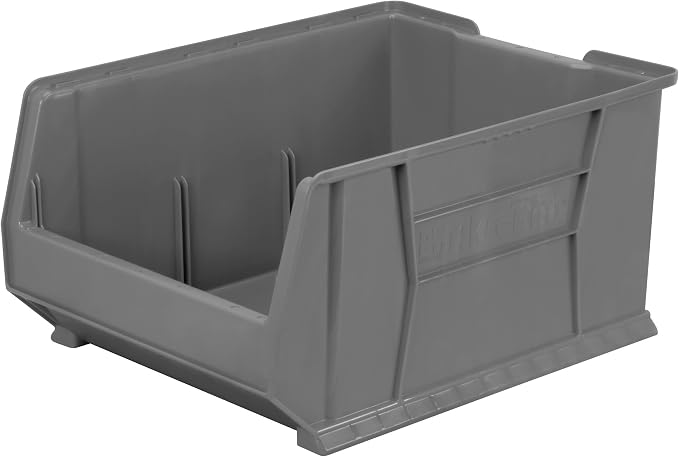 Akro-Mils 30289 Super-Size AkroBins Plastic Storage Bins, Space-Saving Stackable Bins for Garage, Classroom, Warehouse Organization, 24" L x 18" W x 12" H, Grey, 1-Pack by Akro-Mils