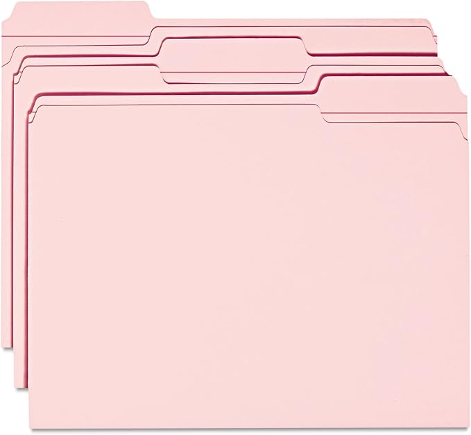 Smead File Folder, Reinforced 1/3-Cut Tab, Letter Size, Pink, 100 per Box (12634) - Image 8