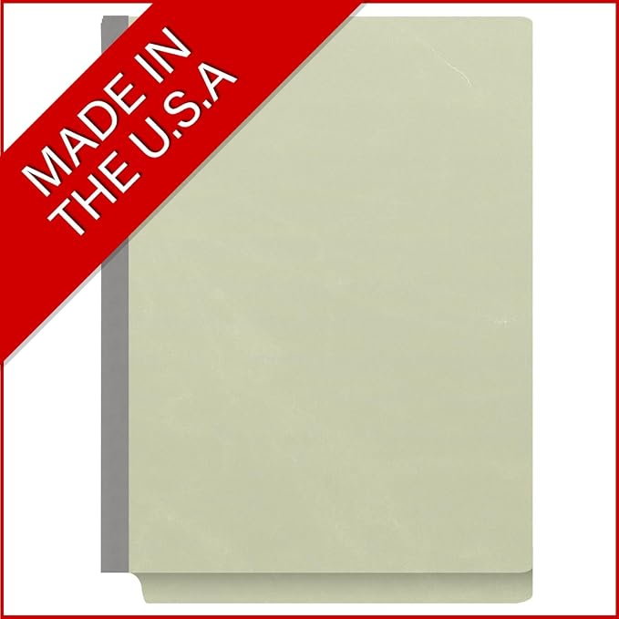 25 Pt. Pressboard Classification Folders, Full Cut End Tab, Letter Size, 2 Dividers, Light Green (Box of 10) - Image 5
