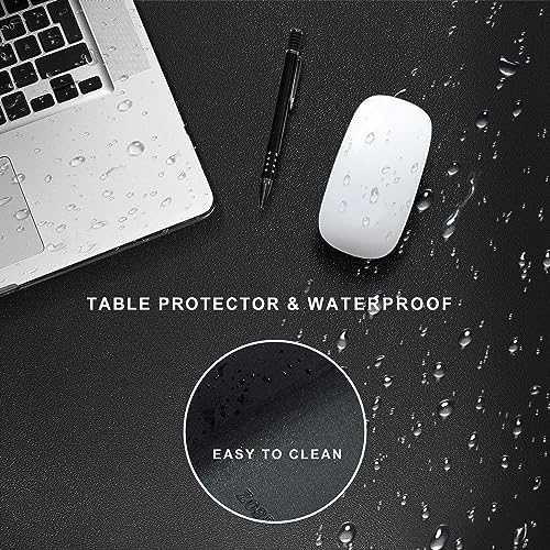 ZORESYN Large PU Leather PU Leather Desk Pad 74.8x19.7inch Black - Image 3