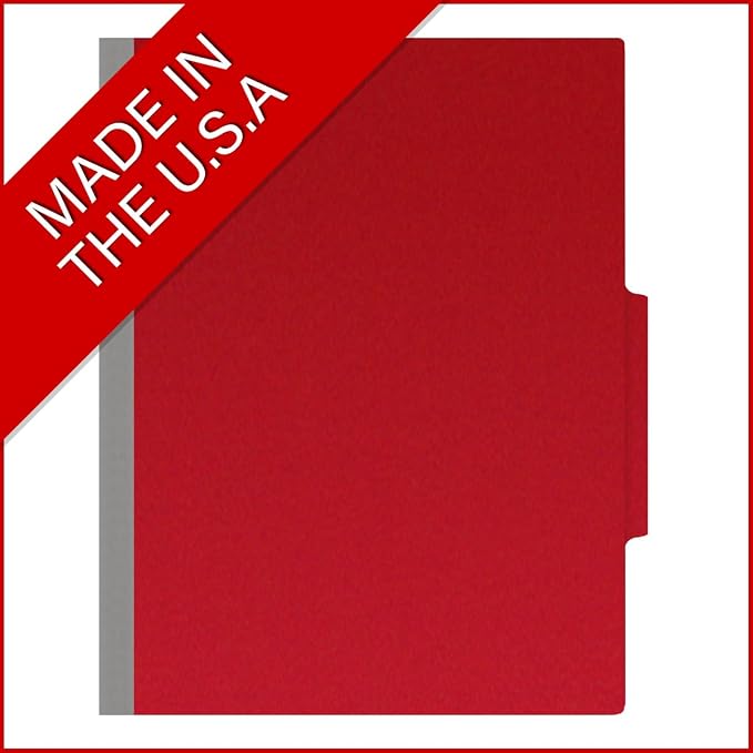 25 Pt. Pressboard Classification Folders, 2/5 Cut ROC Top Tab, Letter Size, 3 Dividers, Deep Red (Box of 10) - Image 5