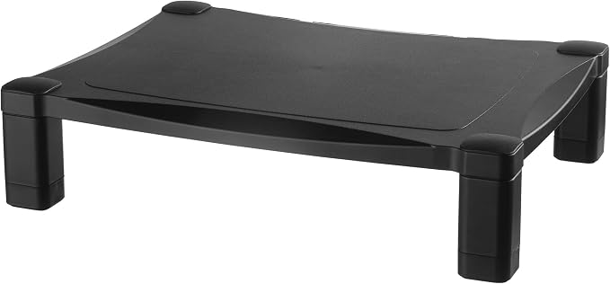 Kantek Single-Level Monitor Stand, 17" X 13.25" X 3" To 6.5", Black, Supports 50 Lbs by Kantek