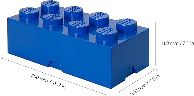 LEGO Storage Brick 8 12.1 L Storage Box with Lid Blue | Large 8-Stud Desk Organizer and Nursery Bin, Durable Classroom Container Compatible with Room Copenhagen Brick Drawers - Image 3