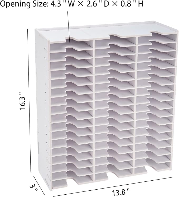 Cassette Tape Storage, 51-Slot Desktop Audio Tape Organizer | Audio Tape Organizer Rack Wall-Mounted Cassette Holder, White - Image 3
