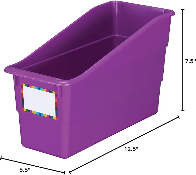 Really Good Stuff Durable Book & Binder Holders, 12-Pack, Purple | 5.5" x 12.5" x 7.5", Classroom Organization, Storage Solution, Sturdy & Versatile - Image 9