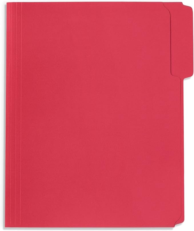 Blue Summit Supplies 50 Red Fastener File Folders, Letter, 2 Prong | Durable 11pt red paper, letter size, 1/3 cut reinforced tabs, bonded 2 prong fasteners, medical, law and office files - Image 3
