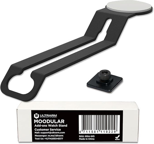 Moodular Watch Stand Add-On for Slide Rails, Do Not Use Alone | Accessory Only, Charger Not Included, Dedicated Watch Spot, Ergonomic & Accessible, Strong & Durable, Black, MSA-WS by ULTRARM