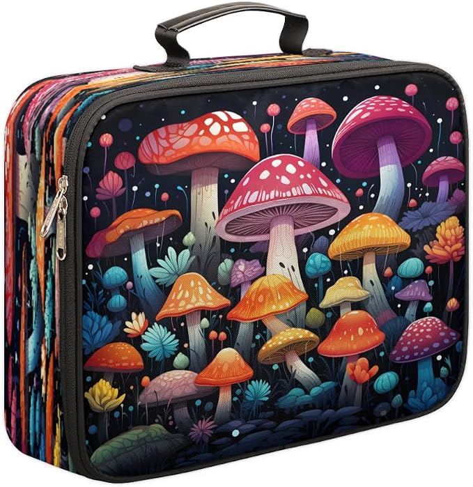 File Organizer Beautiful Mushrooms Document Organizer with Handle Portable File Organizer Bag Home Travel Storage Bags for Files Laptop Certificates by Gublec