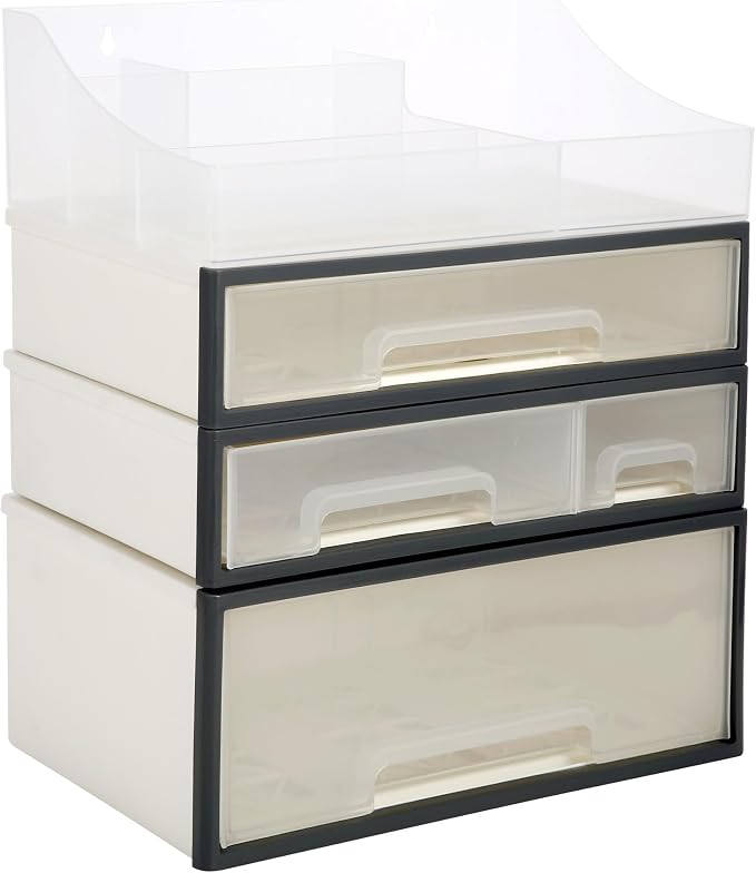Medicine & Makeup Organizer, Cosmetic & Kitchen Spice Storage - 4 Drawer, 5 Slot Transparent Desktop Stationery Organizer - Image 7