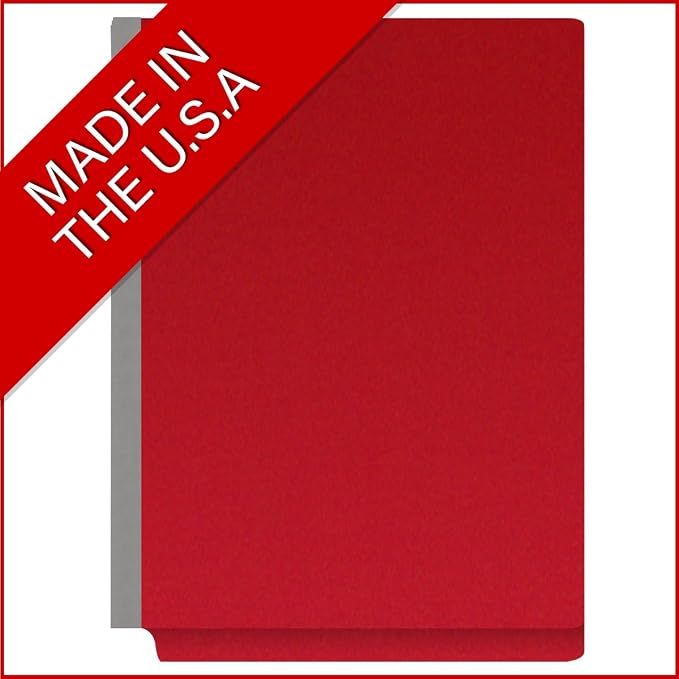 25 Pt. Pressboard Classification Folders, Full Cut End Tab, Letter Size, 1 Divider, Deep Red (Box of 10) - Image 5