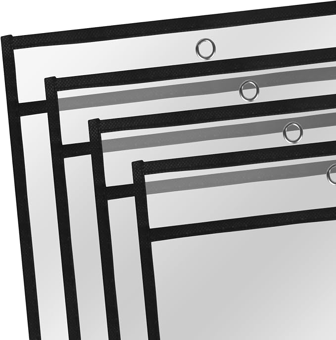 Heavy Duty Sheet Protectors 8.5 x 11 Job Ticket Holders, 30 Pack Dry Erase Pockets Plastic Paper Sleeves Clear Sleeves for Paper Clear Document Protectors for Shop Office Classroom Home, Black - Image 6