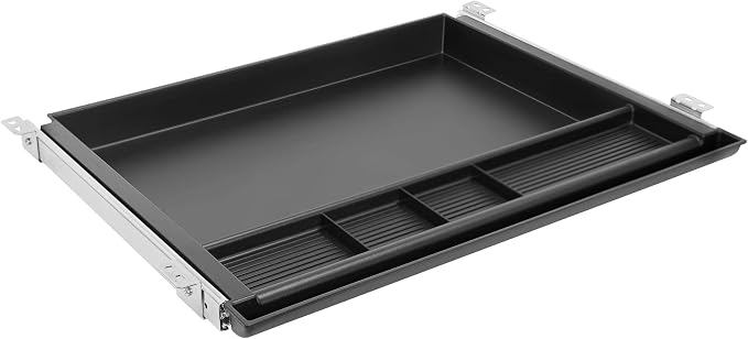 MOUNT-IT! Large Under Desk Pencil Drawer 16 inch Deep | 21.25” W, Ball Bearing Slide-Out Organizer for Office Supplies, Paper & Pencils | Fits Desks Over 1” Thick, Adjustable Extension 16.25”–28” by Mount-It