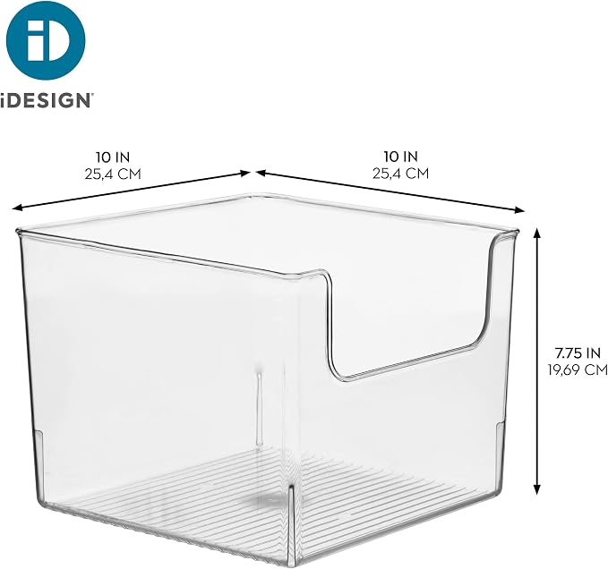 iDesign Open-Front Storage Bin, Clear | Made in USA, For Kitchen, Pantry, Bathroom, Home Office - Image 4