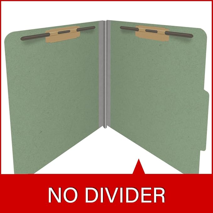 Top Tab Pressboard Folders, Letter Size, 2" exp, Fasteners Pos #1 & #3, Green (Box of 25) - Image 8