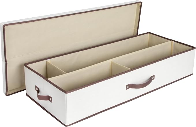 Household Essentials Gift Wrap Organizer with Lid, Natural and Brown - Image 8