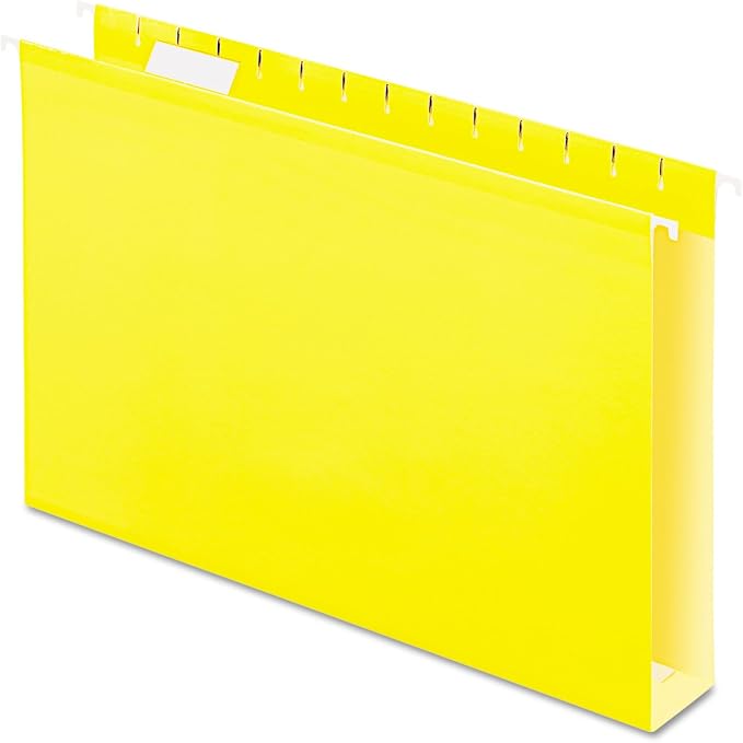 Pendaflex Extra Capacity Reinforced Hanging Folders, 2", Legal Size, Yellow, 1/5 Cut, 25/BX (4153x2 YEL) by TOPSProducts