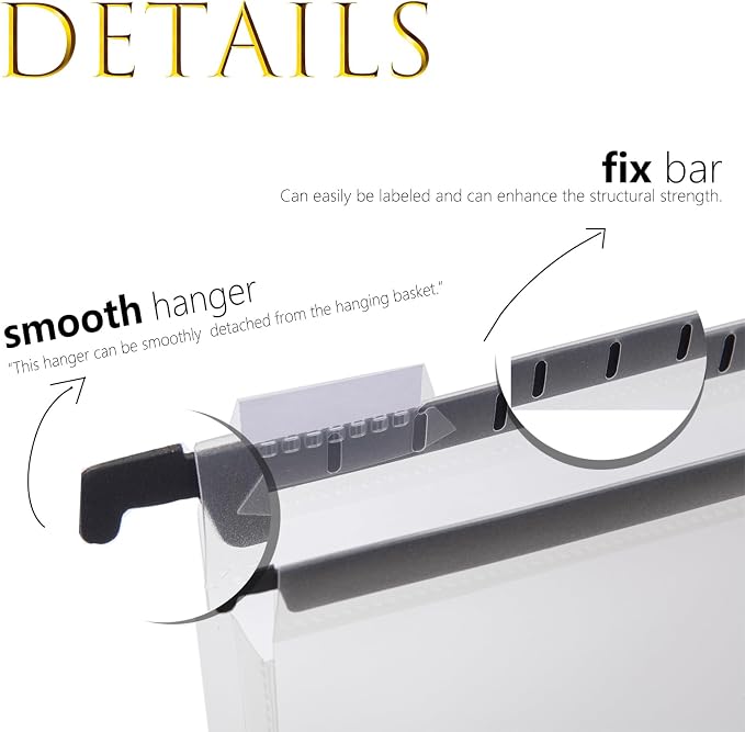 30 Plastic Large Capacity Hanging folders, Letter Size, with Labels | Expandable design creates extra capacity for bulky files while keeping documents organized and easy to access. - Image 3