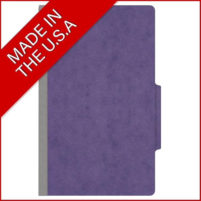 25 Pt. Pressboard Classification Folders, 2/5 Cut ROC Top Tab, Legal Size, No Dividers, Purple (Box of 25) - Image 5