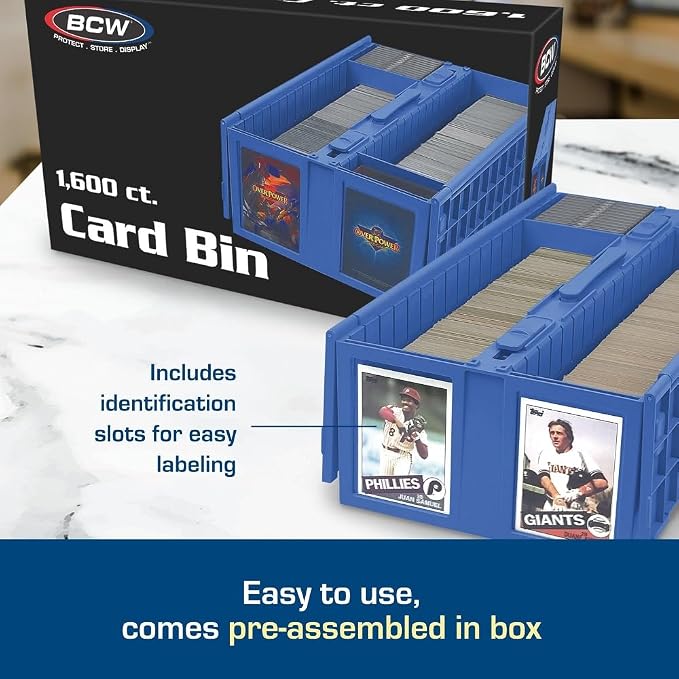 BCW Collectible Card Bin – (Single, Blue) | Holds up to 1600 Cards | Plastic Storage Box for Pokémon, MTG & Sports Cards - Image 4