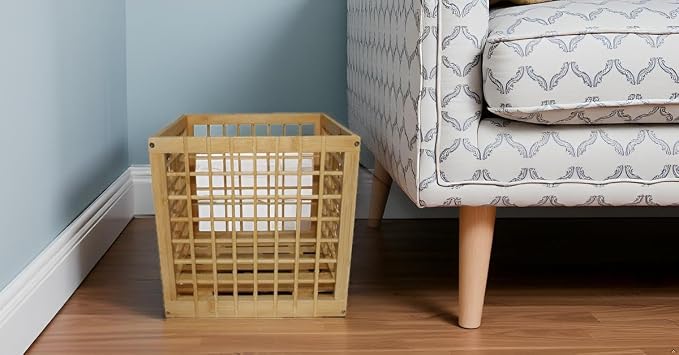 Bamboo Stackable, Cube Storage Bins - Lattice Design 2 Pack (10.5x10.5x10.5) - Image 6