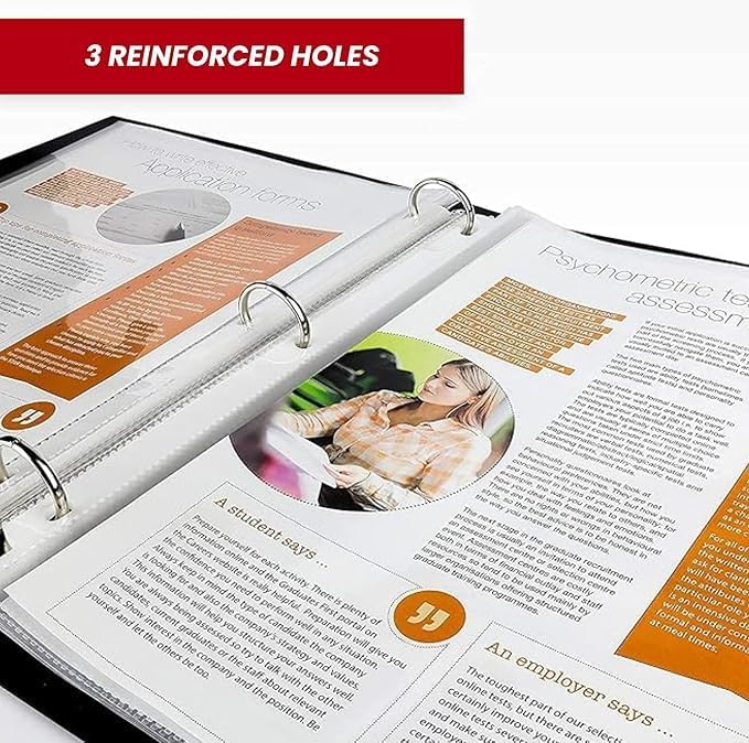 1000 Bulk Sheet Protectors, 8.5 X 11 Inch Clear Page for 3 Ring Binder, 35 Micron Plastic Sheet Sleeves, Durable Top Loading Paper Protector with Reinforced Holes Archival Safe - Image 7