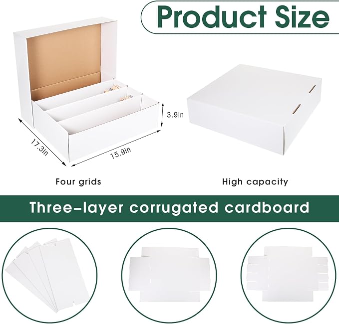 Yexiya 10 Pcs 3200 Count Sports Card Storage Boxes White Trading Card Box Collectible Trading for Soccer Baseball Game - Image 2