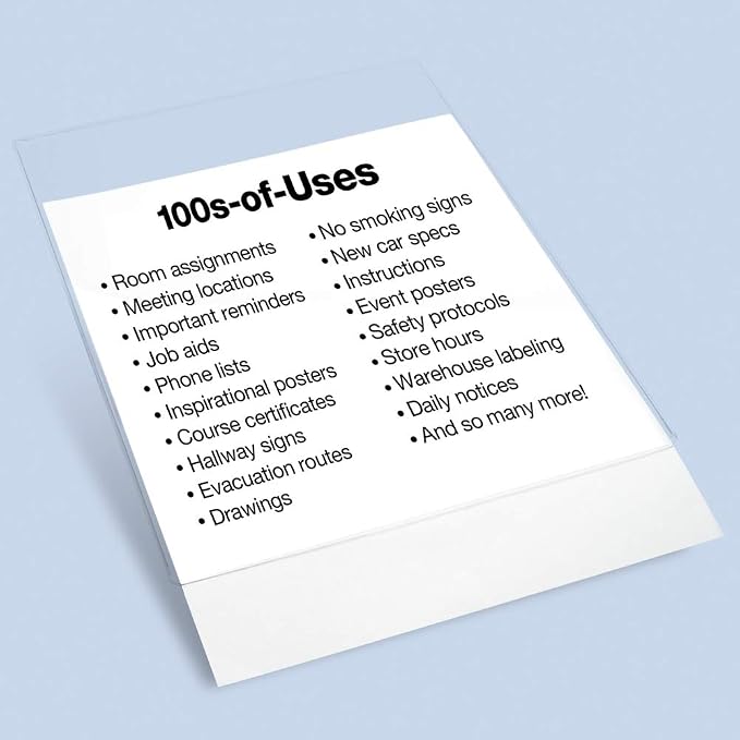 Set of 25 DocU-Sleeves 8.5x11 ++P L U S++ backings to Hang & Display | Perfect Clear Plastic Document Protector & Certificate Frame - Not Too Flimsy & Not Too Rigid - Image 5