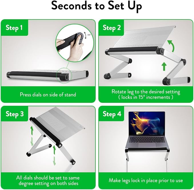 Uncaged Ergonomics Adjustable Book Holder, Tablet & Laptop Stand, Aluminum Portable Reading Stand for Textbooks & Cookbooks, Recipe Holder for Kitchen Counter, Silver - Image 7
