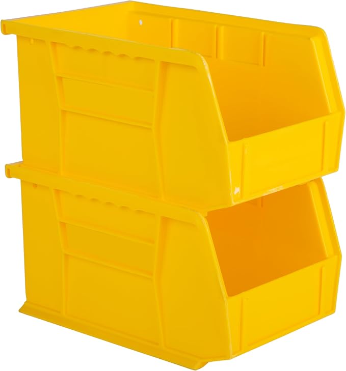 HE HUDSON EXCHANGE 9.5" x 6" x 5" Plastic Stackable Storage Bin, Yellow - Image 2