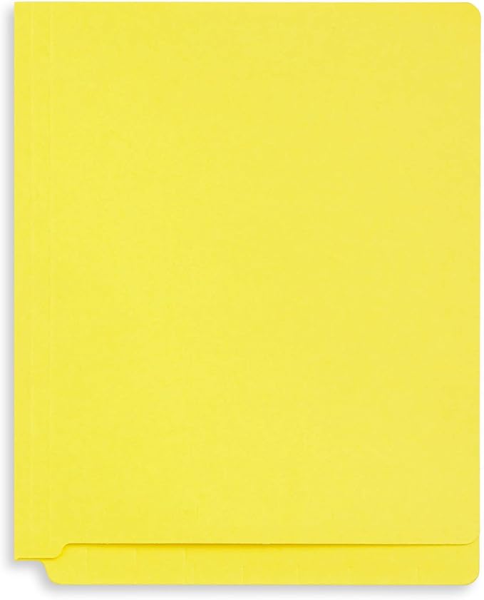 Blue Summit Supplies 50 Yellow End Tab Fastener File Folders, Letter Size | Durable 11pt yellow paper, straight cut end tabs, 2 prong fasteners, medical files, receipts, office reports - Image 5