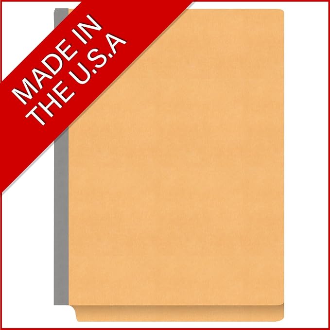 Ecom Folders Heavy Duty Top Tab Classification Folders | Letter Size 18 Pt Stock with 1 Divider | 2/5 Cut Right Position Tab for Medical, Legal and Office Documents | Gold, Box of 10 - Image 5