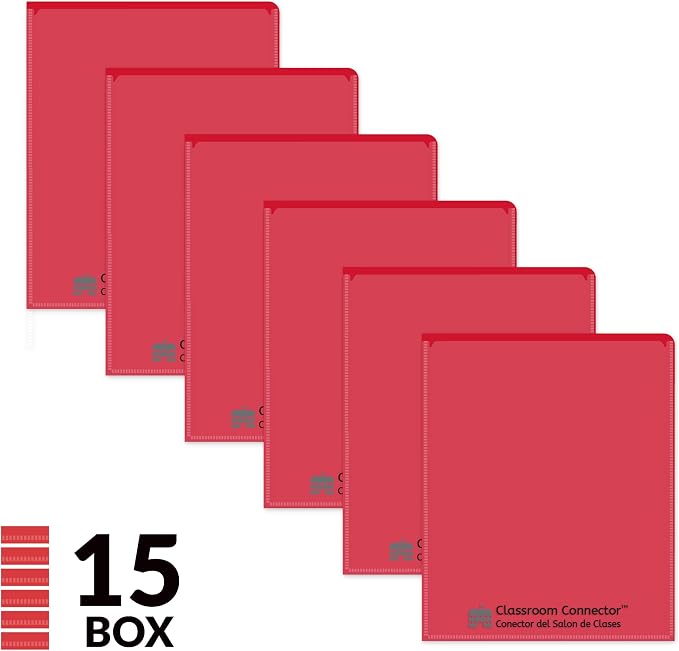 C-Line Classroom Connector™ Multi-Pocket School-to-Home Portfolio, Red, 15/BX (32304), 9.5 x 11.75 x 0.25 - Image 6
