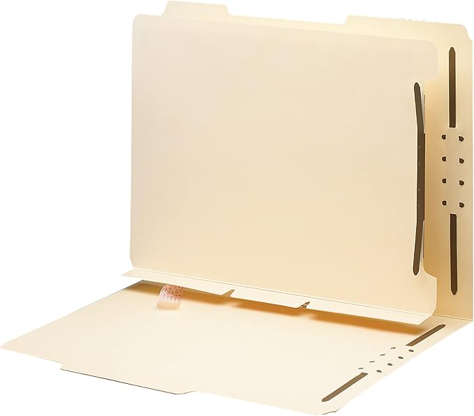 Smead Self-Adhesive Folder Divider, 1" Twin Prong Fastener, Letter Size, Manila, 25 per Pack (68025) - Image 3