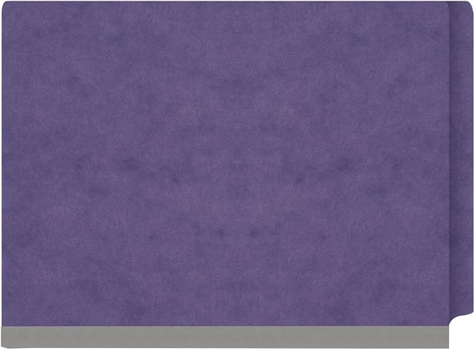 25 Pt. Pressboard Classification Folders, Full Cut End Tab, Letter Size, 1 Divider, Purple (Box of 10) - Image 3